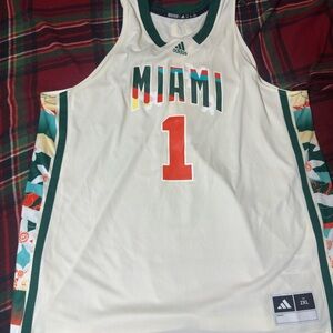 Adidas Miami Basketball Jersey - White and Green